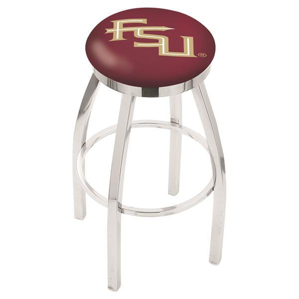 Florida State Swivel Counter Stool - 25" Seat Height - Chrome Finish - Style E - Logo 2 