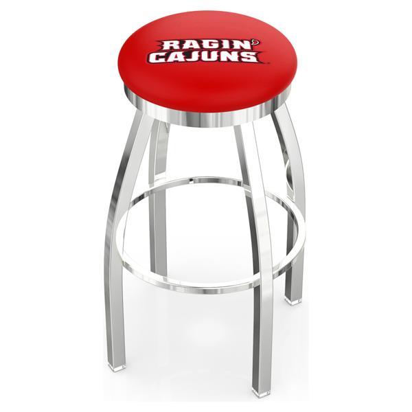 University of Louisiana at Lafayette Swivel Counter Stool - 25" Seat Height - Chrome Finish - Style E 