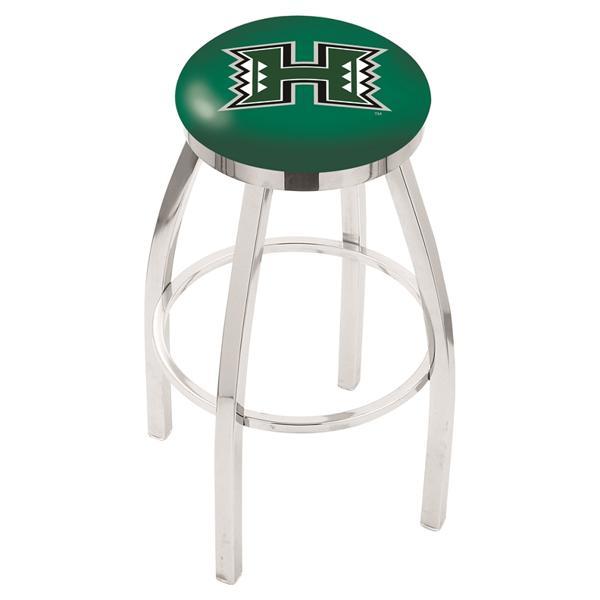 University of Hawaii Swivel Counter Stool - 25" Seat Height - Chrome Finish - Style E 
