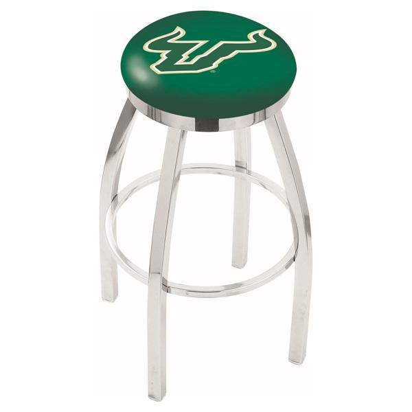 University of South Florida Swivel Counter Stool - 25" Seat Height - Chrome Finish - Style E 