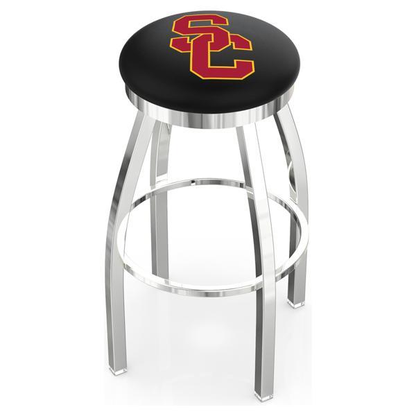 University of Southern California Swivel Counter Stool - 25" Seat Height - Chrome Finish - Style E 