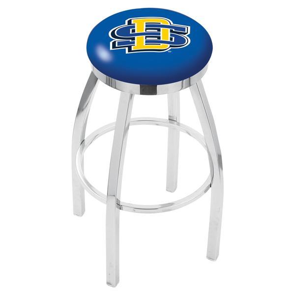 South Dakota State University Swivel Counter Stool - 25" Seat Height - Chrome Finish - Style E 