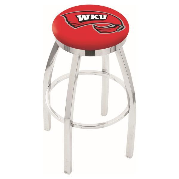 Western Kentucky University Swivel Counter Stool - 25" Seat Height - Chrome Finish - Style E 