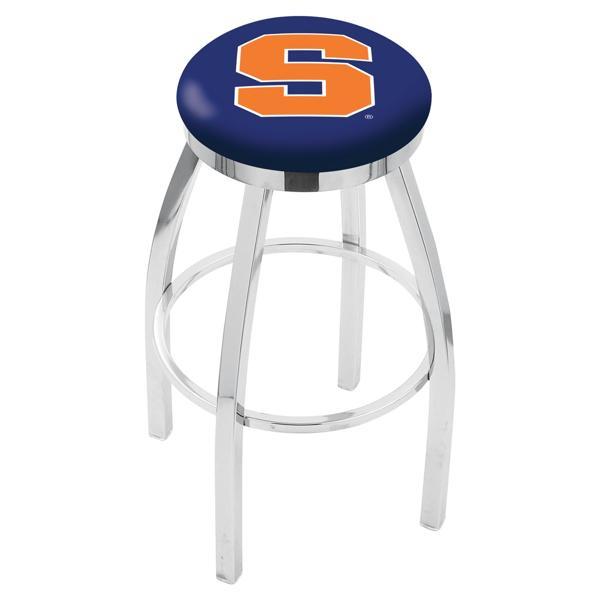 Syracuse University Swivel Counter Stool - 25" Seat Height - Chrome Finish - Style E 