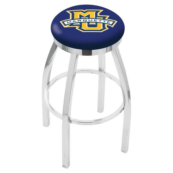 Marquette University Swivel Counter Stool - 25" Seat Height - Chrome Finish - Style E 
