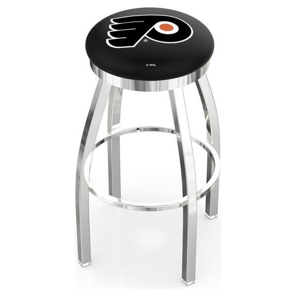 Philadelphia Flyers Swivel Bar Stool - Chrome Finish - Style E - Logo 1 