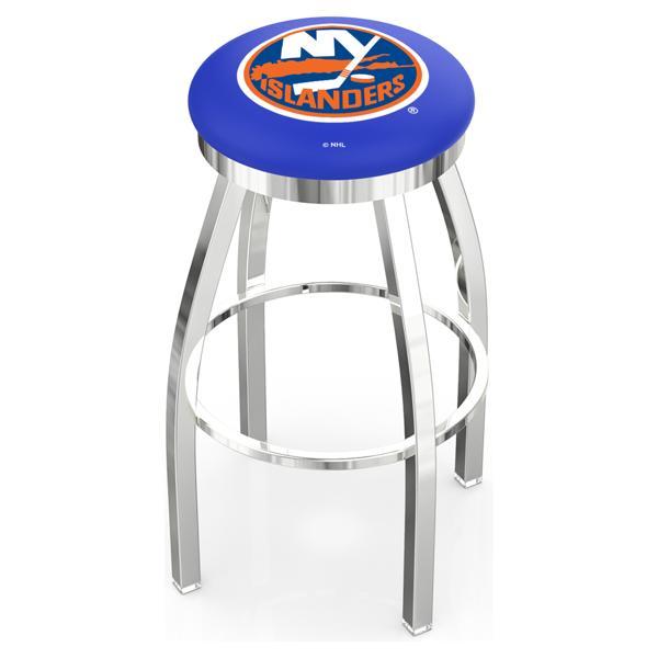 New York Islanders Swivel Bar Stool - Chrome Finish - Style E 