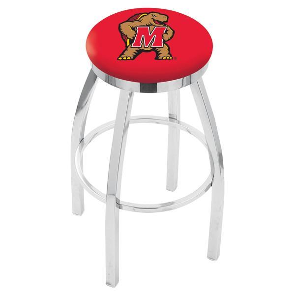 University of Maryland Swivel Bar Stool - Chrome Finish - Style E 