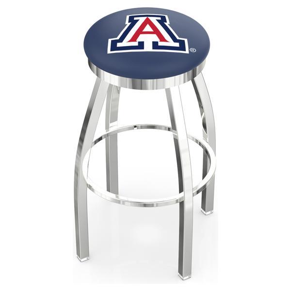 University of Arizona Swivel Bar Stool - Chrome Finish - Style E 