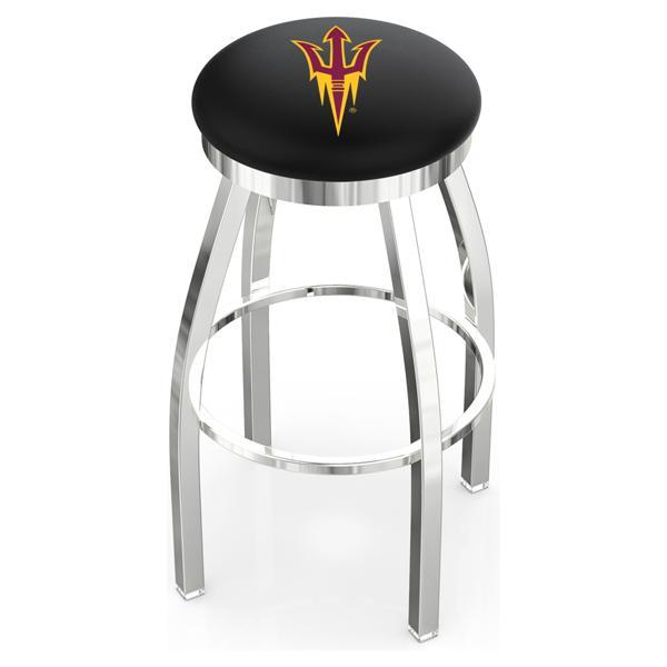 Arizona State University Swivel Bar Stool - Chrome Finish - Style E - Logo 3 