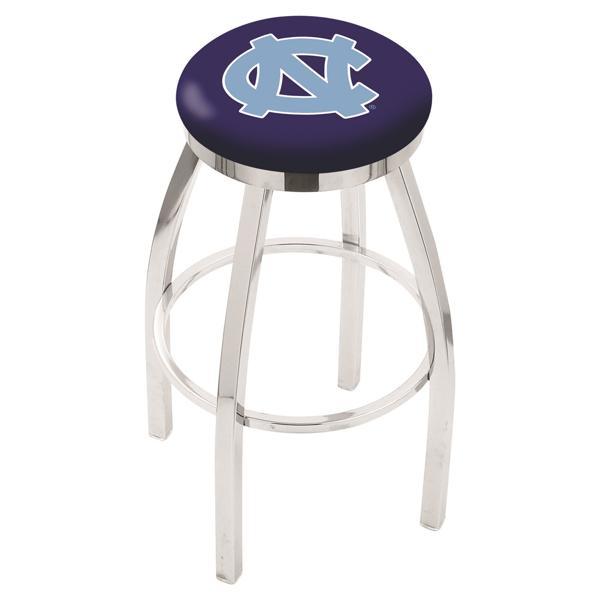 University of North Carolina Swivel Bar Stool - Chrome Finish - Style E 