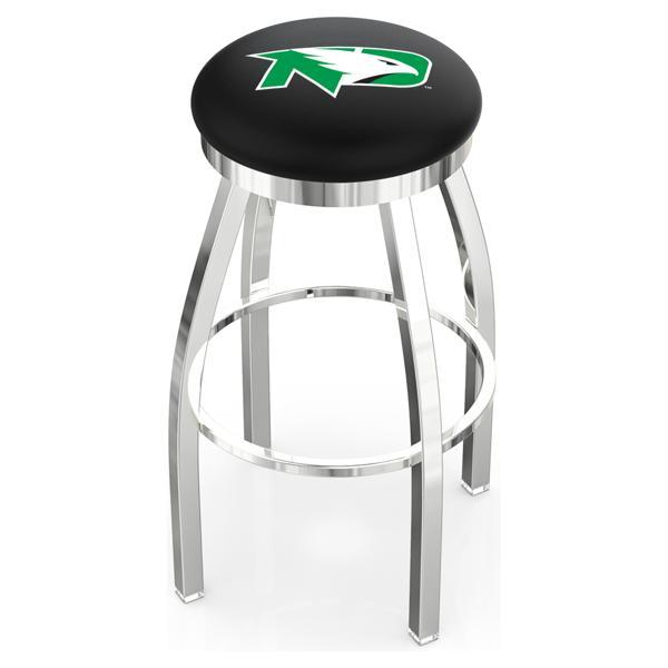 University of North Dakota Swivel Bar Stool - Chrome Finish - Style E 