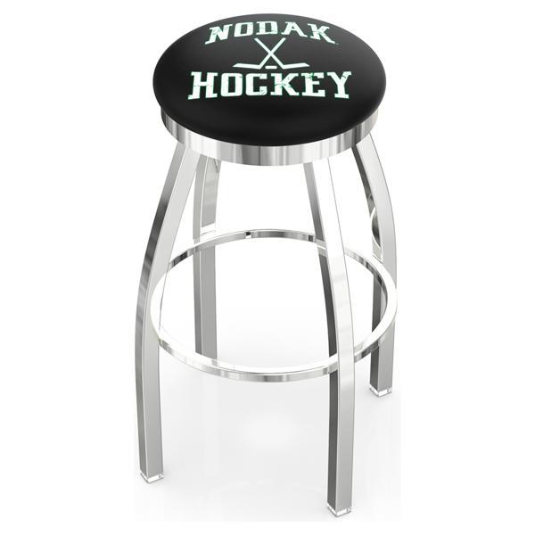 University of North Dakota Hockey Swivel Bar Stool - Chrome Finish - Style E 