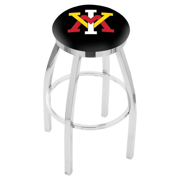 Virginia Military Institute Swivel Bar Stool - Chrome Finish - Style E 