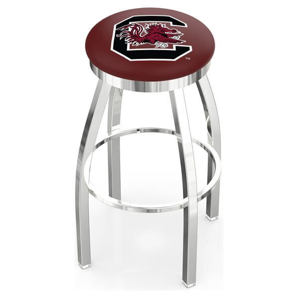 University of South Carolina Swivel Bar Stool - Chrome Finish - Style E 