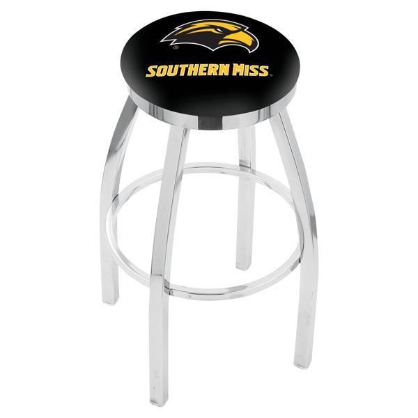 University of Southern Mississippi Swivel Bar Stool - Chrome Finish - Style E 