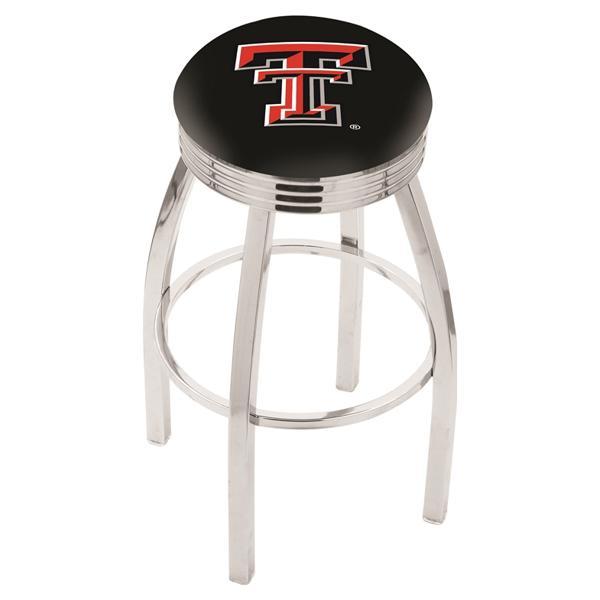 Texas Tech University Swivel Counter Stool -25" Seat Height - Chrome Finish - Style F 
