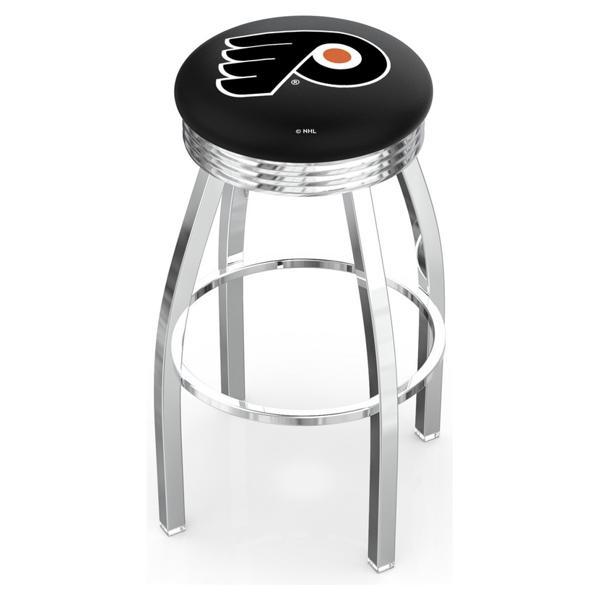 Philadelphia Flyers Swivel Counter Stool -25" Seat Height - Chrome Finish - Style F - Logo 1 
