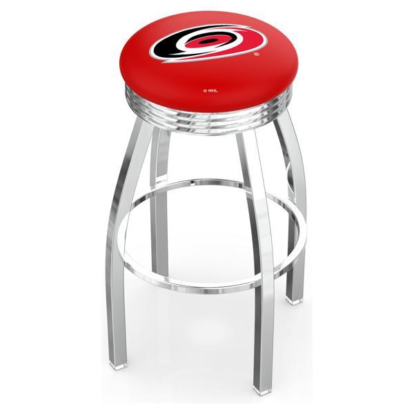 Carolina Hurricanes Swivel Counter Stool -25" Seat Height - Chrome Finish - Style F 