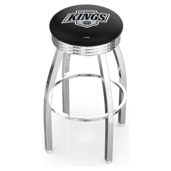 Los Angeles Kings Swivel Counter Stool -25" Seat Height - Chrome Finish - Style F 