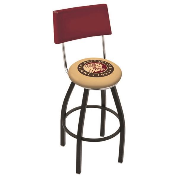Indian Motorcycle Swivel Counter Stool -25" Seat Height - Chrome Finish - Style F - Logo 2 