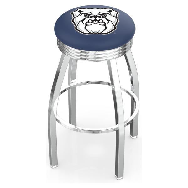 Butler Swivel Counter Stool -25" Seat Height - Chrome Finish - Style F 