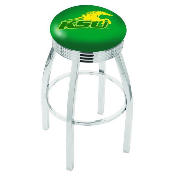 Kentucky State University Swivel Counter Stool -25" Seat Height - Chrome Finish - Style F 