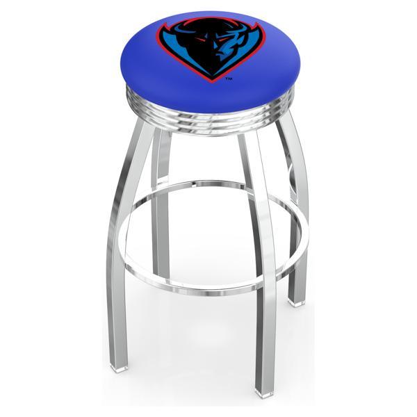 DePaul University Swivel Counter Stool -25" Seat Height - Chrome Finish - Style F 