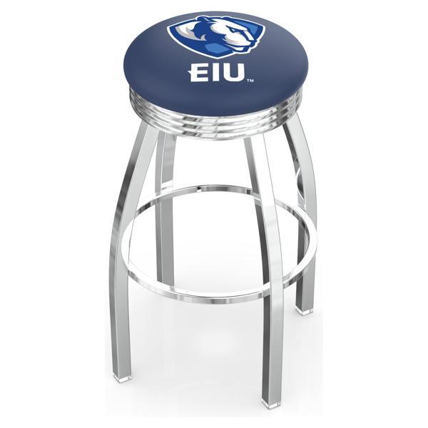 Eastern Illinois University Swivel Counter Stool -25" Seat Height - Chrome Finish - Style F 