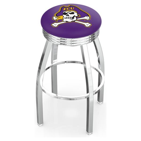 East Carolina University Swivel Counter Stool -25" Seat Height - Chrome Finish - Style F 