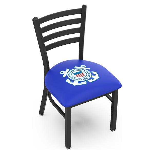 United States Coast Guard Chair - Black Wrinkle Finish - 18" Seat Height - Commercial Grade Vinyl 