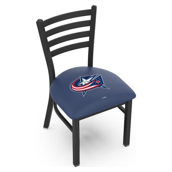 Columbus Blue Jackets Chair - Black Wrinkle Finish - 18" Seat Height - Commercial Grade Vinyl 