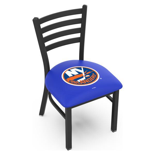 New York Islanders Chair - Black Wrinkle Finish - 18" Seat Height - Commercial Grade Vinyl 