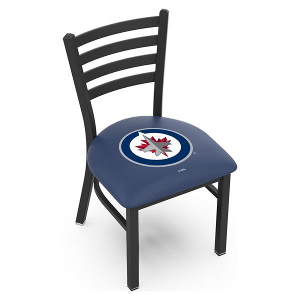 Winnipeg Jets Chair - Black Wrinkle Finish - 18" Seat Height - Commercial Grade Vinyl 
