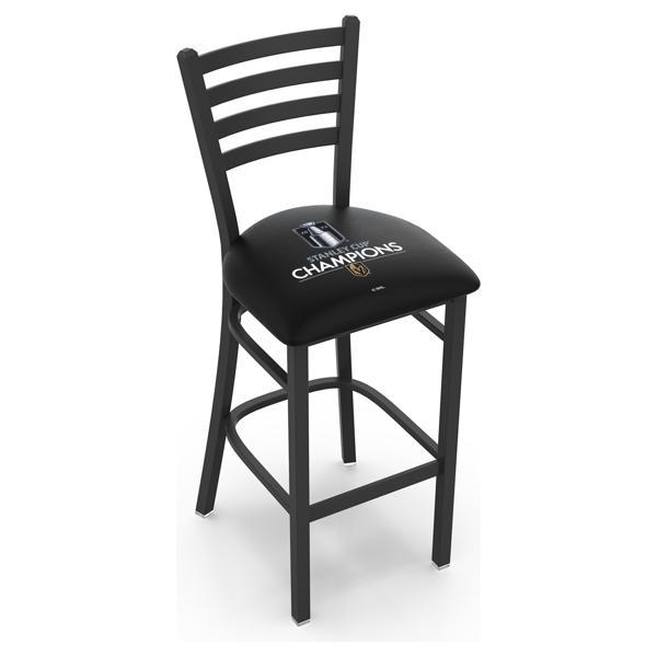 Vegas Golden Knights - 2023 Stanley Cup Stationary Counter Stool - 25" Seat Height - Black Wrinkle Finish - Commercial Grade Vinyl 