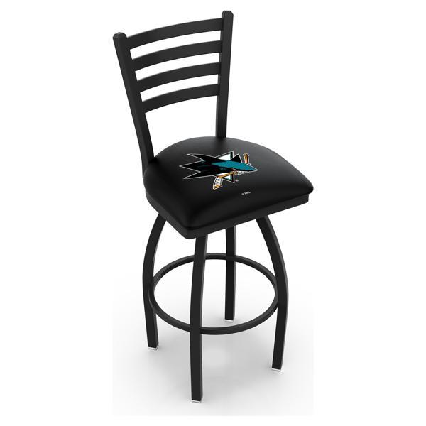 San Jose Sharks Swivel Counter Stool - 25" Seat Height - Black Wrinkle Finish 