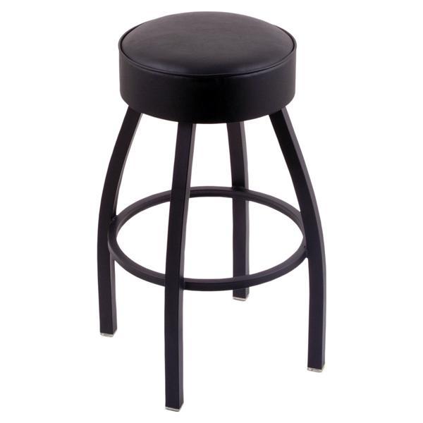 Classic Series 30" Bar Stool - Black Vinyl Seat - Black Wrinkle Steel Frame 