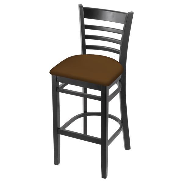 Hampton Series 25" Counter Stool - Horizontal Slat Back - Padded Seat - Solid Beech Wood Frame 