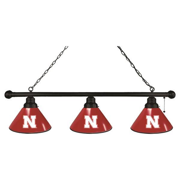 University of Nebraska 3-Shade Billiard Light - Polypropylene Shades 