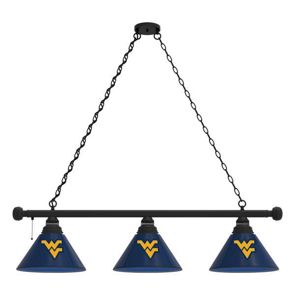 West Virginia University 3-Shade Billiard Light - Polypropylene Shades 