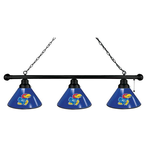 University of Kansas 3-Shade Billiard Light - Polypropylene Shades 