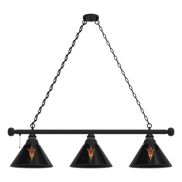 Arizona State University Pitchfork 3-Shade Billiard Light - Polypropylene Shades - Logo 3 