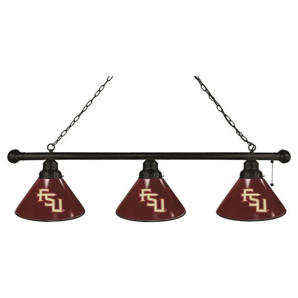 Florida State Script 3-Shade Billiard Light - Polypropylene Shades - Logo 2 
