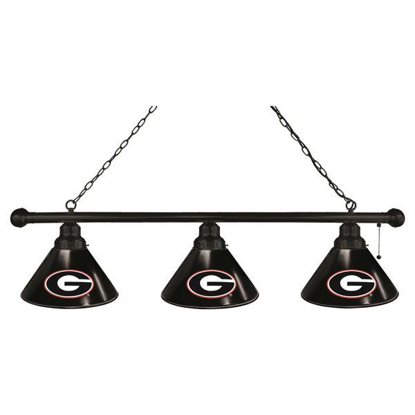 University of Georgia G 3-Shade Billiard Light - Polypropylene Shades - Logo 2 