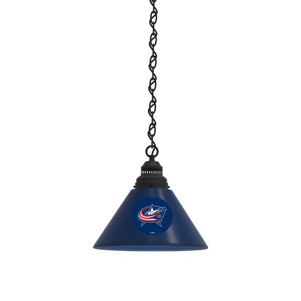 Columbus Blue Jackets 11" Single Shade Pendant Light - 4 Hang Chain - UL Approved 