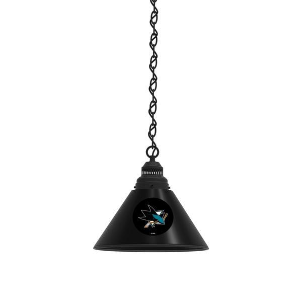 San Jose Sharks 11" Single Shade Pendant Light - 4 Hang Chain - UL Approved 
