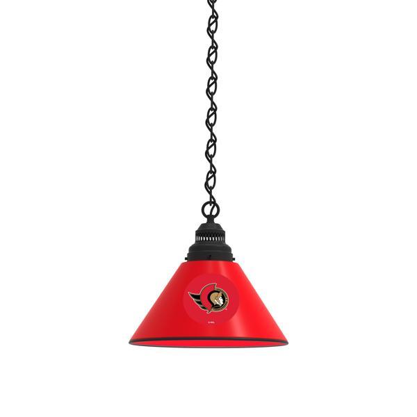 Ottawa Senators 11" Single Shade Pendant Light - 4 Hang Chain - UL Approved 