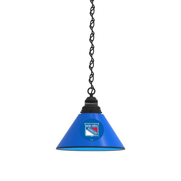 New York Rangers 11" Single Shade Pendant Light - 4 Hang Chain - UL Approved 