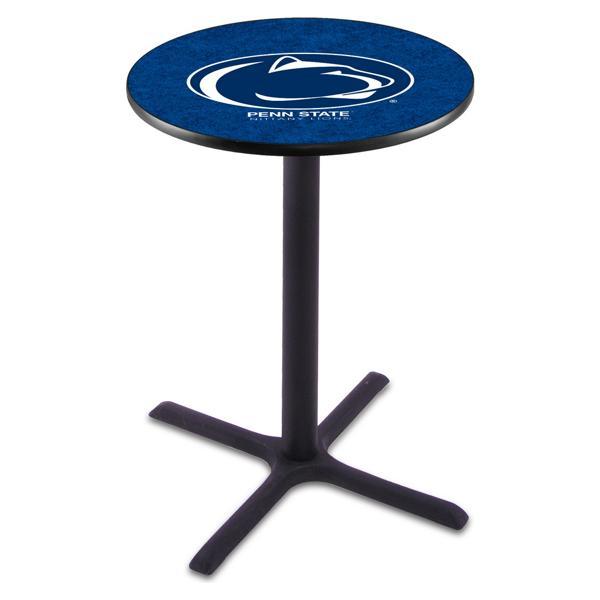 Pennsylvania State University Pub Table - X Shape Black Wrinkle Powder Coated Steel Base - Sublimated Laminate Round Top 