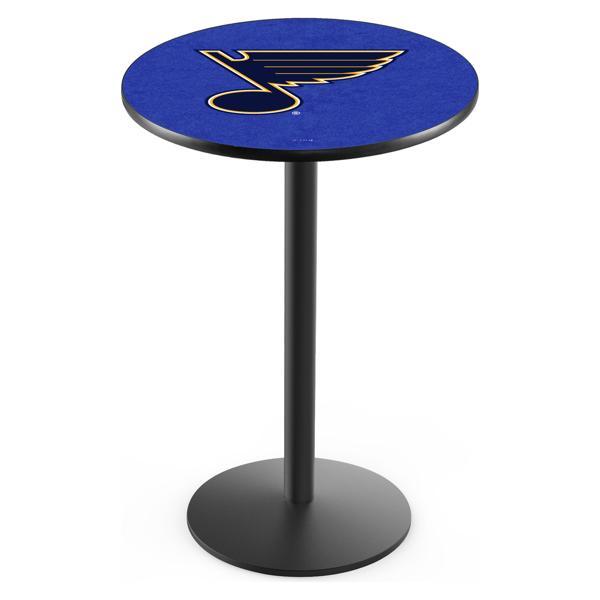 St Louis Blues Pub Table - Round Shape - Steel Base - Sublimated Laminate Round Top 